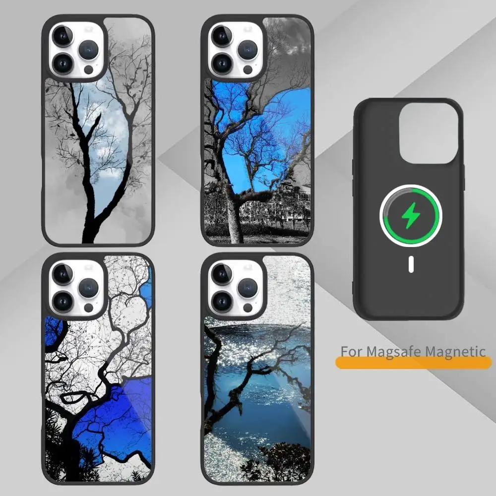

art blue sky dead T-tree Phone Case For iPhone17,16,15,14,13 Plus,Pro Max Magnetic For Magsafe Wireless Charging