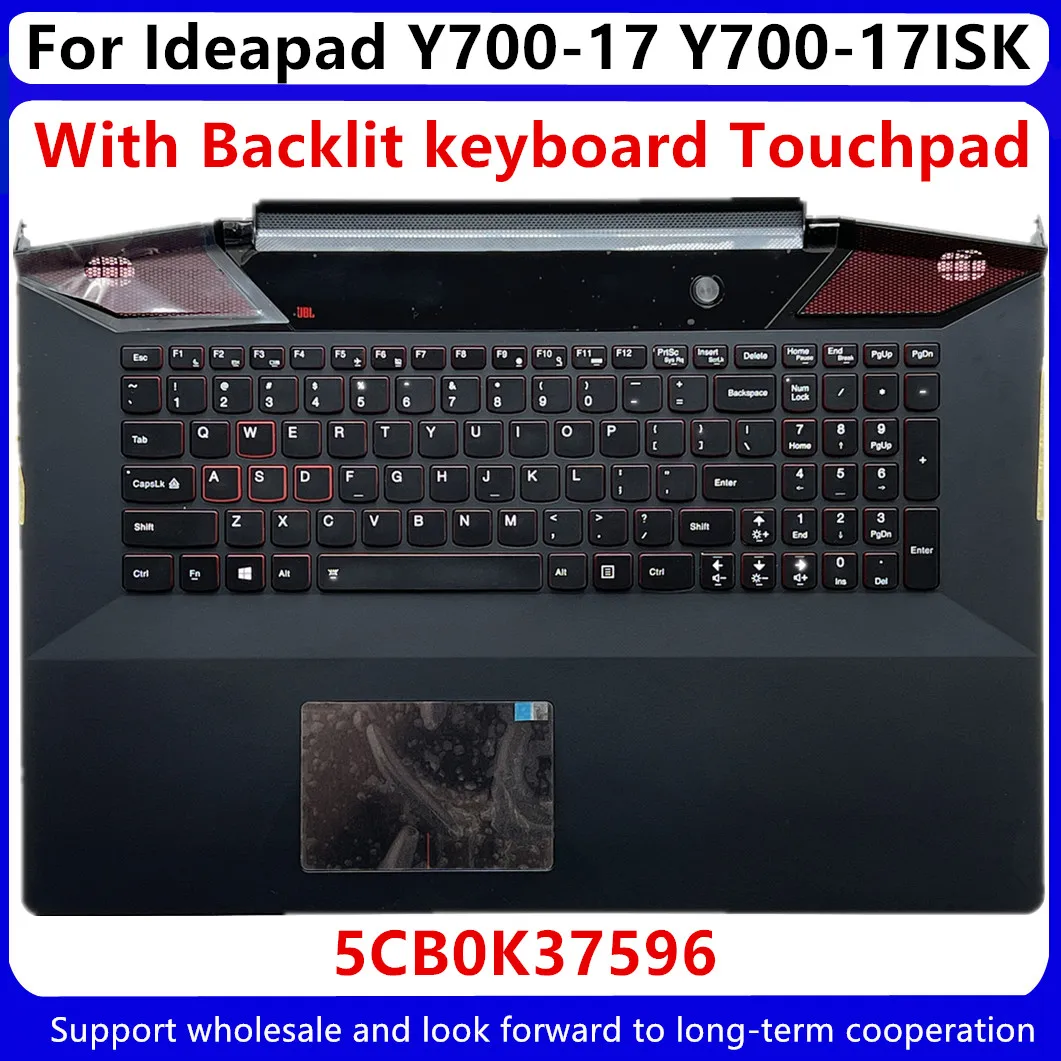 

New For Lenovo Ideapad Y700-17 Y700-17ISK Upper Case Palmrest C Cover With US Backlit Keyboard Touchpad 5CB0K37596 AP0ZH000400