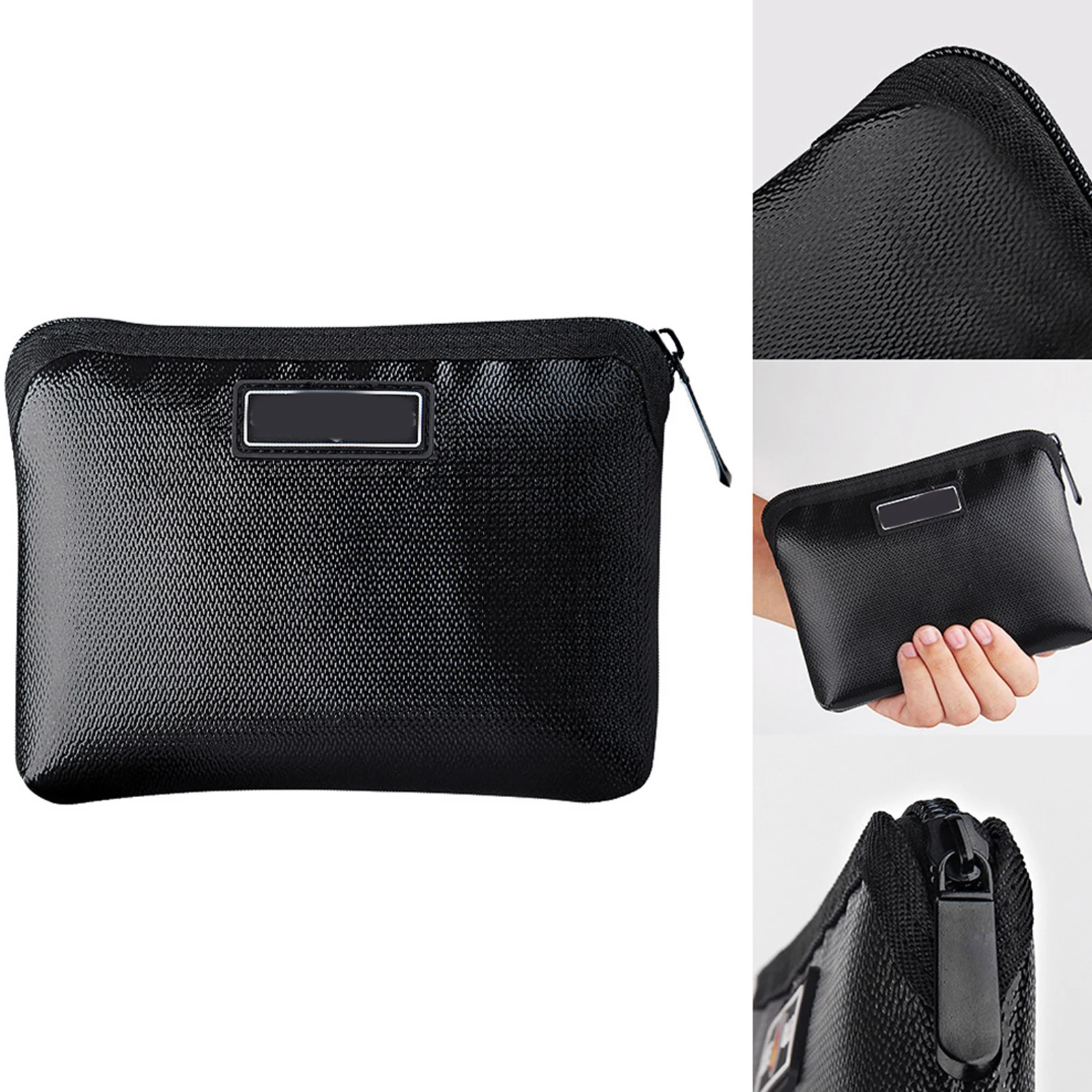 Waterproof Document Bag Storage Black Explosion-proof Silicone Fiberglass Cloth