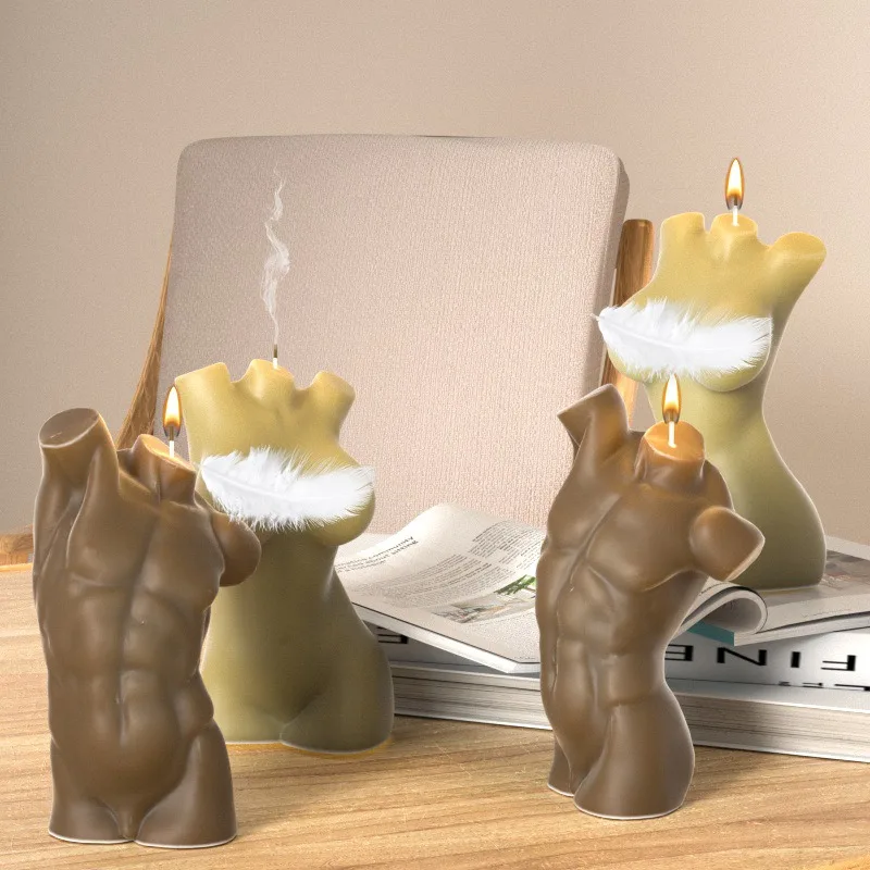 Stampo in silicone umano fai-da-te creativo mezzo ritratto aromaterapia corpo in gesso candela versare stampo regalo decorazione della casa ornamento