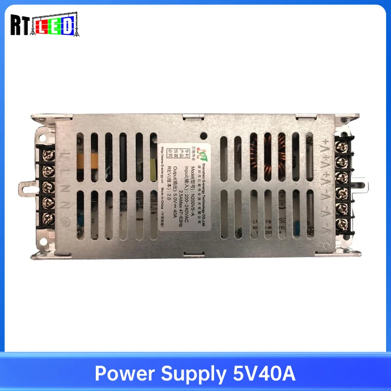 

RTLED Power Supply 5V40A Electronic Switching Full Color AC100-240V Advertising LED Display Screen