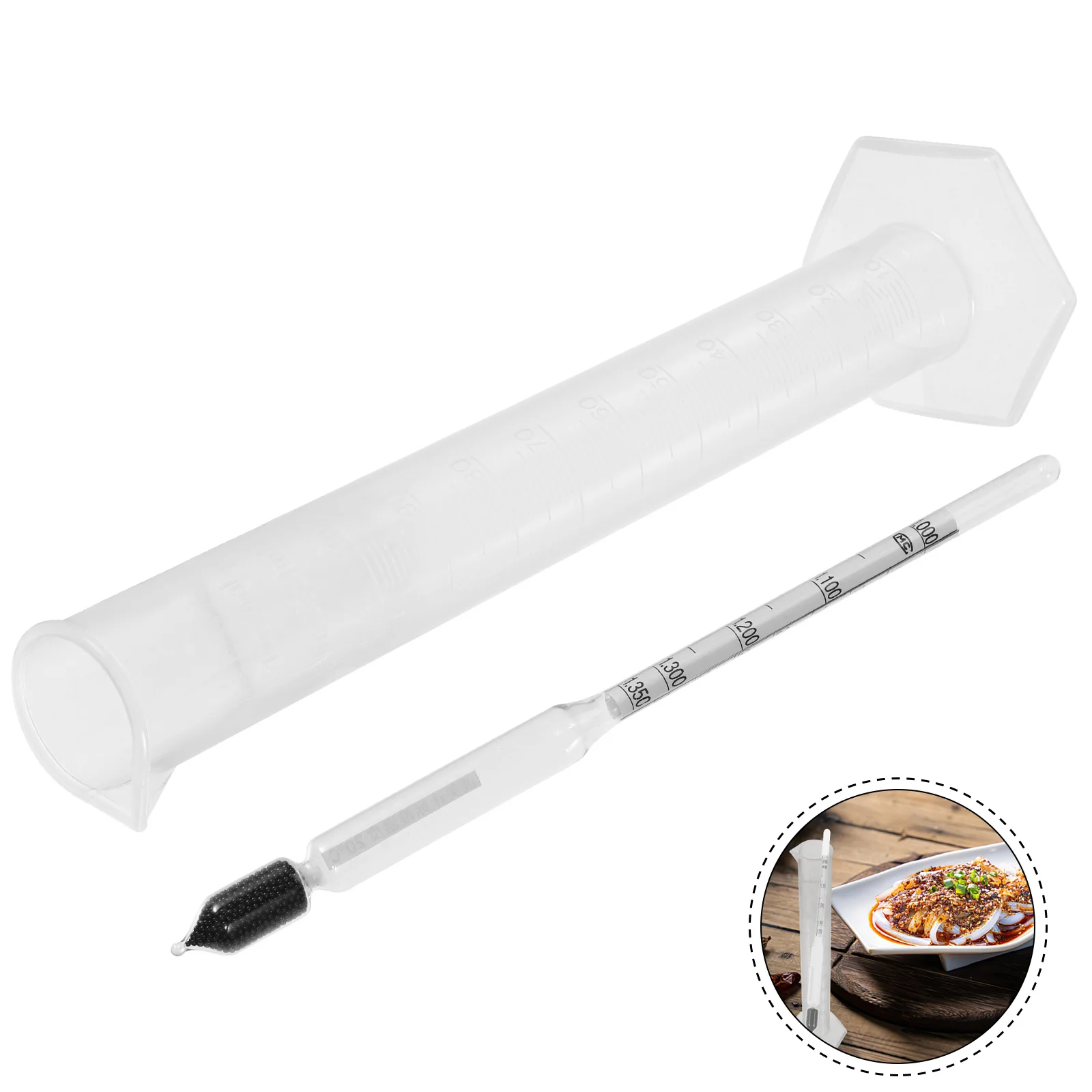 

1Set Dough Density Hydrometer Measuring Cylinder Kitchen Alcohol Tester Wine Gravity Tester Cylinder