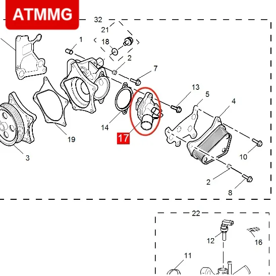 ATMMG For SAIC MG6 MG RX5 I6 I5 MG5 GT GS MG360 Thermostat Assembly Water Outlet Chamber 12635761 Original New