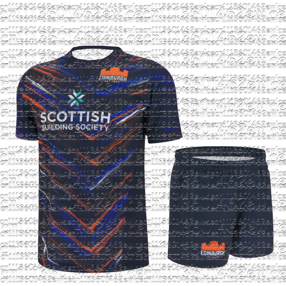 Nuevo conjunto de camiseta a juego para la familia de los Edinburgh Rugby, conjunto de uniforme deportivo transpirable que absorbe la humedad, color azul marino, camiseta de entrenamiento