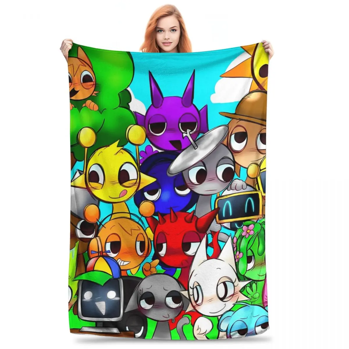 

Sprunki Blanket Super Soft Warm Throw Blankets for Sofa Multiple Sizes Bedspreads