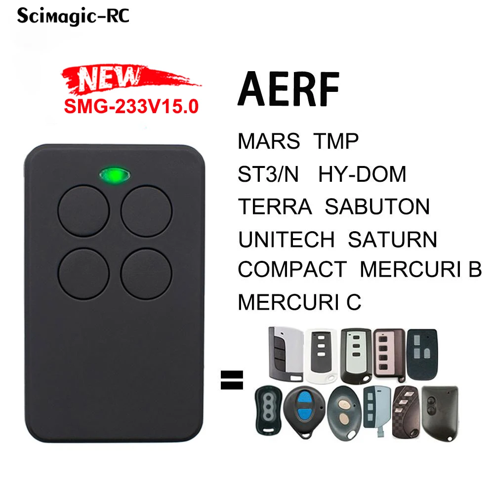 Clone AERF Garage Remote Control 433MHz Compatible AERF HY-DOM TERRA C4 SABUTON UNITECH MERCURI COMPACT MARS ST3/N TMP1 TMP2