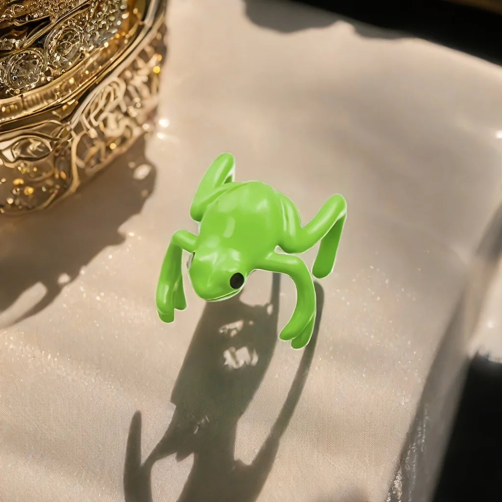 1pc Green Frog Clip On Earrings, No Piercing Needed, Copper Plated Anti-fade, Cute Novelty Jewelry, Perfect Festival Gift