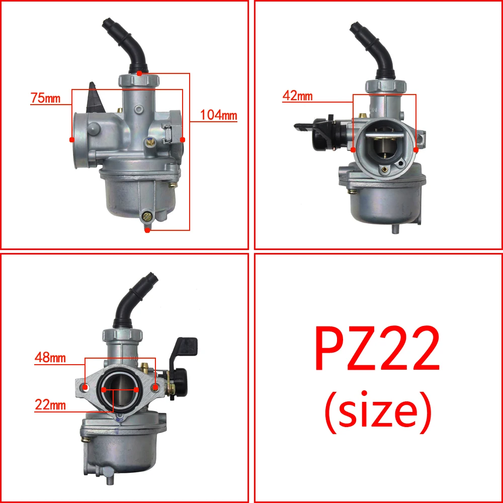 PZ22 22MM CARB CARBURETOR FOR CRF70 WIN100 100CC 110CC 125CC DIRT PIT BIKE ATV QUAD PIT BIKE MONKEY SCOOTER