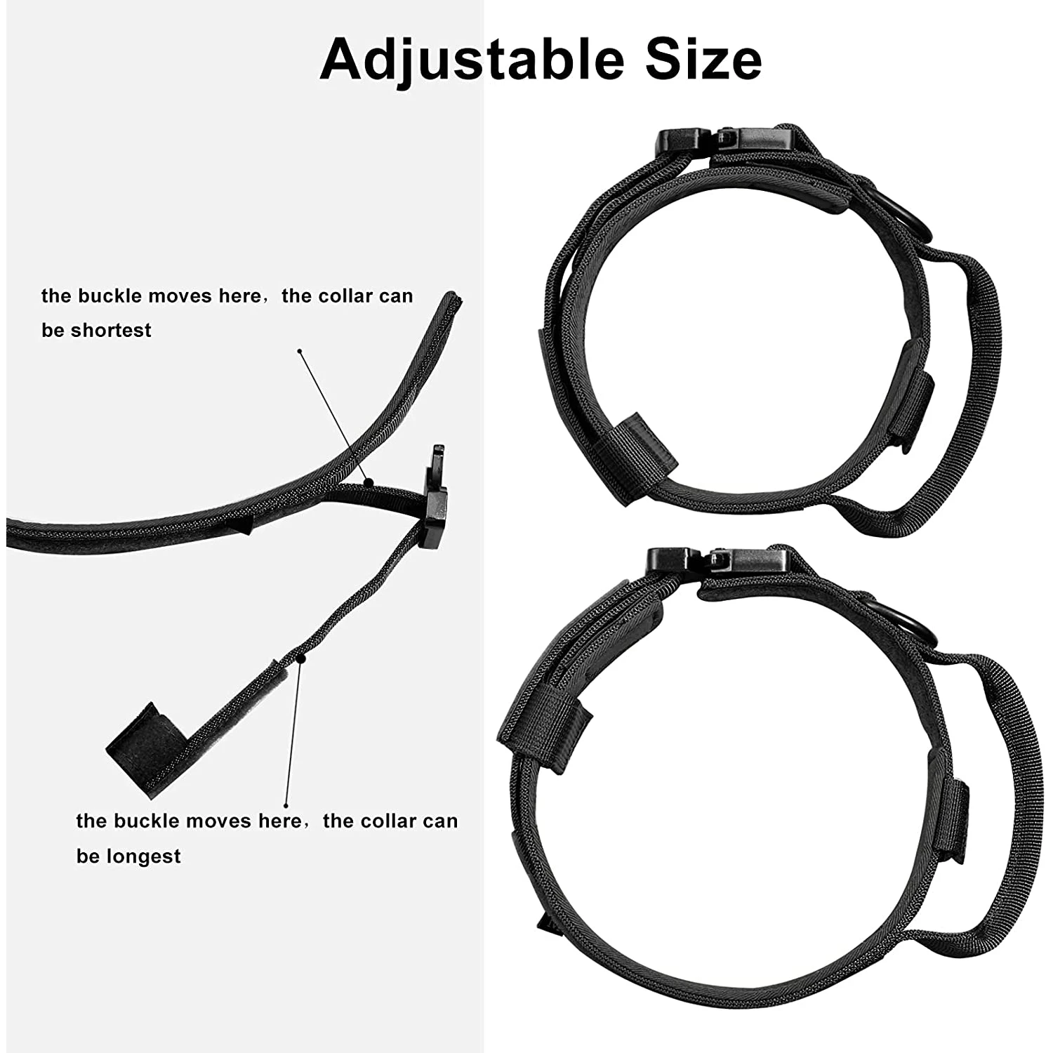 Tactical Dog Collar Leash Set Heavy-duty Military Dog Collar with Handle and Metal Buckle for Small Medium Large Dogs Necklace view 3