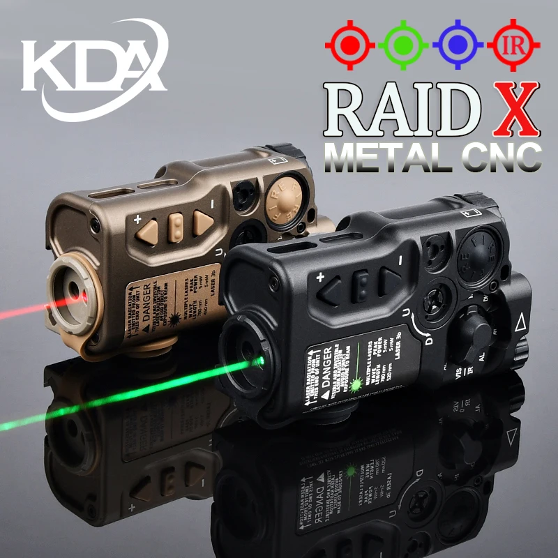 

Metal Raid X Tactical Red IR Laser No Flashlight Green Lasers Ray Strobe Fit 20mm Picatinny Rail Huntinig Weapon Sight Accessory