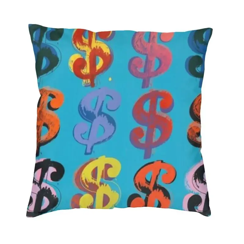 Dollar Sign Andy Warhol Cushion Cover Sofa Living Room Pop Art Square Throw Pillow Case 40x40