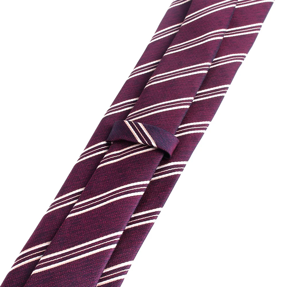 New Striped Ties For Men Women Dark Red Color Necktie For Groomsmen Men\'s Tie For Wedding Fashion Floral Neckties For Gifts