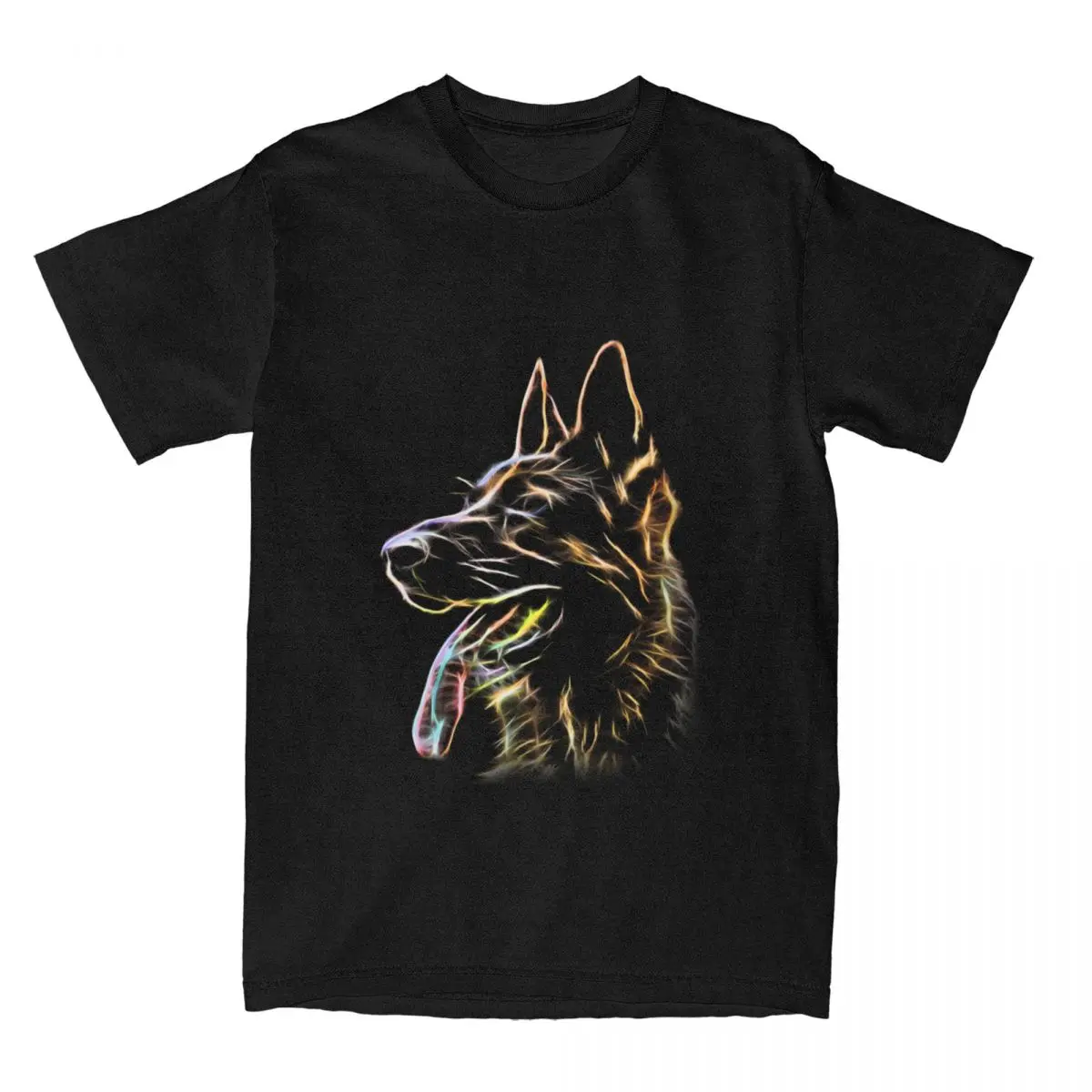 Crazy German Shepherd Dog T-Shirt Men Women\'s Round Collar Cotton Short Sleeve Tees Birthday Gift Clothes