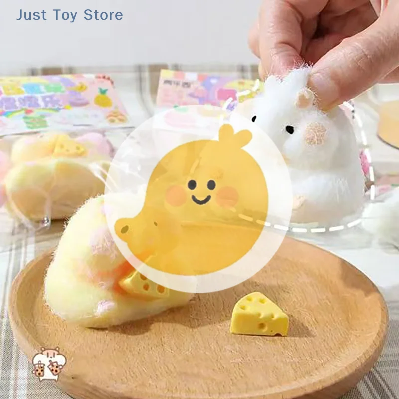 

[JT]1Pc Cute Hamster Fidget Toy Soft Mochi Squeeze Anti-stress Stress Relief Hand Toy Party Favors For Kids Adults