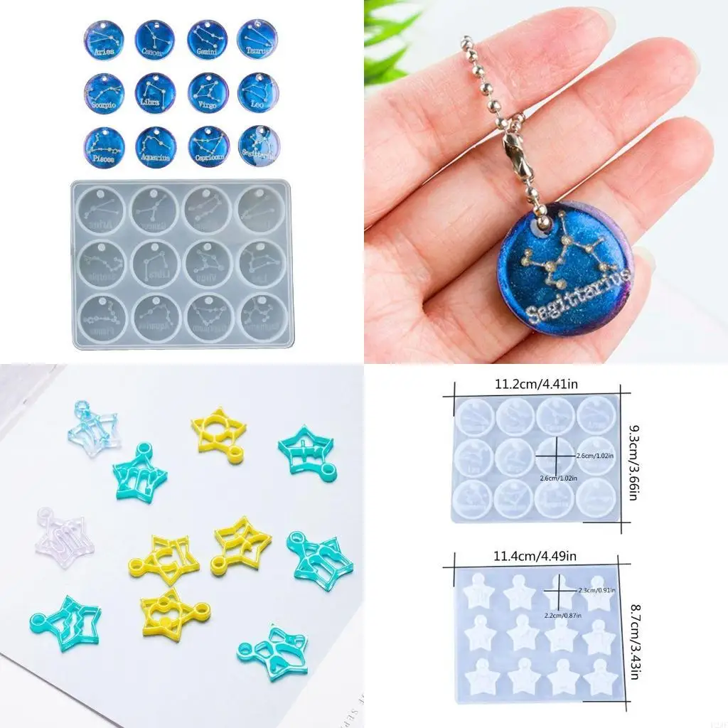   12 Constellations Silicone Mold Hanging Ornaments Decorations Resin Casting Mold