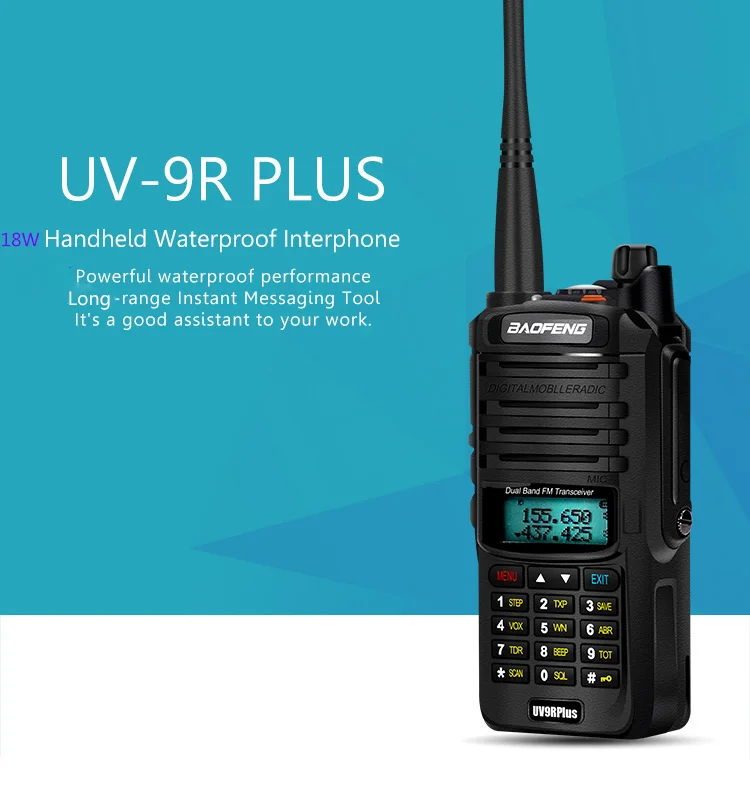 1/2pcs 고품질 방수 Baofeng UV-9R 플러스 10W 25km 햄 라디오 cb 라디오 comunicador baofeng uv 9r 플러스 рация