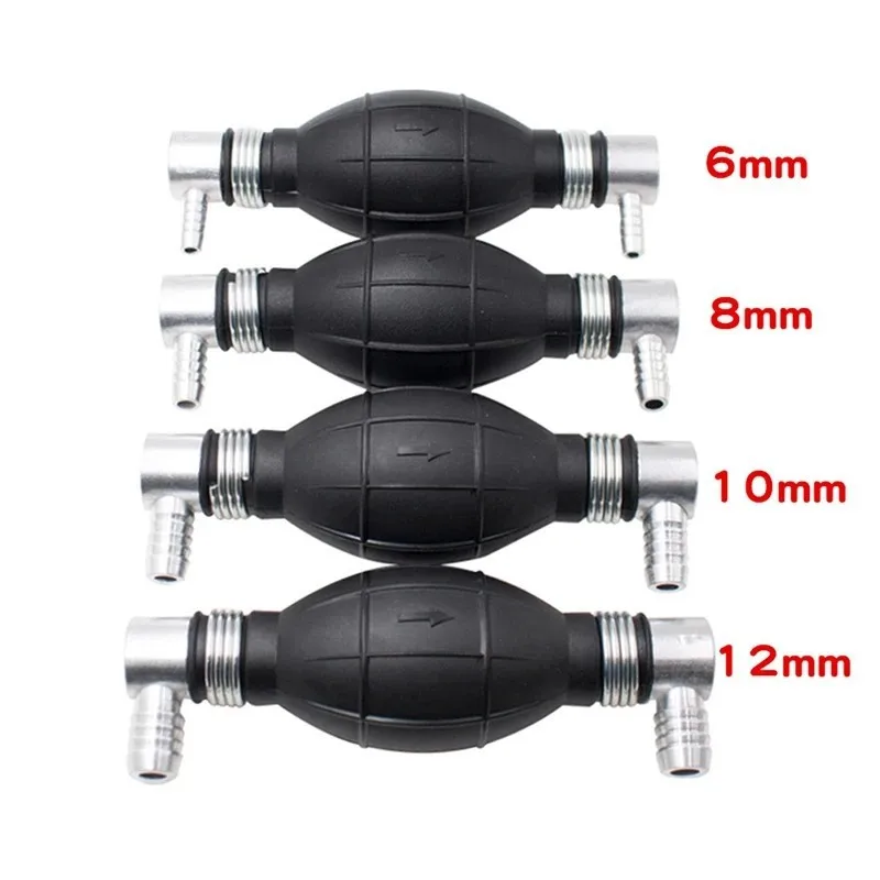 6mm/8mm/10mm/12mm Hand Fuel Pump Line Rubber Aluminum Hand Primer Bulb Diesel Oil Transfer Petrol for Car Boat Marine Outboard