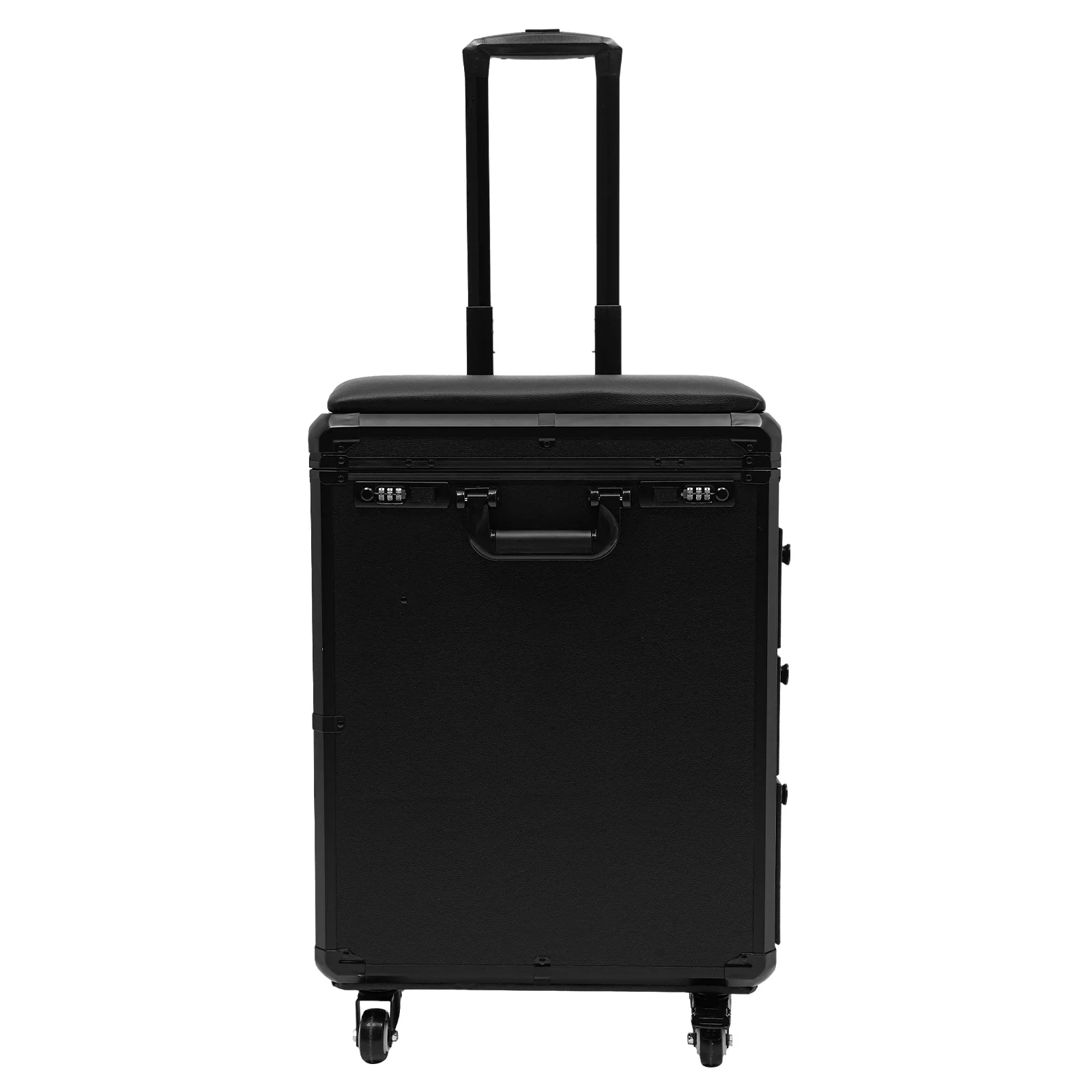 

Rolling Makeup Train Case with 3 Drawers Portable Tattoo Storage Organiser Adjustable Pull Rod Wheels and Comfortable Handles