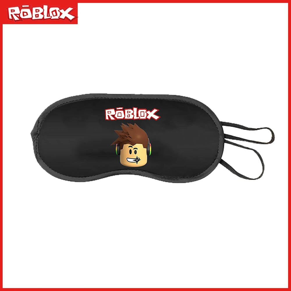 2024 Roblox New Game Surrounding Black Cartoon Eye Mask Cartoon Printing Commuter Nap Shade Breathable Eye Mask Game Props Gift