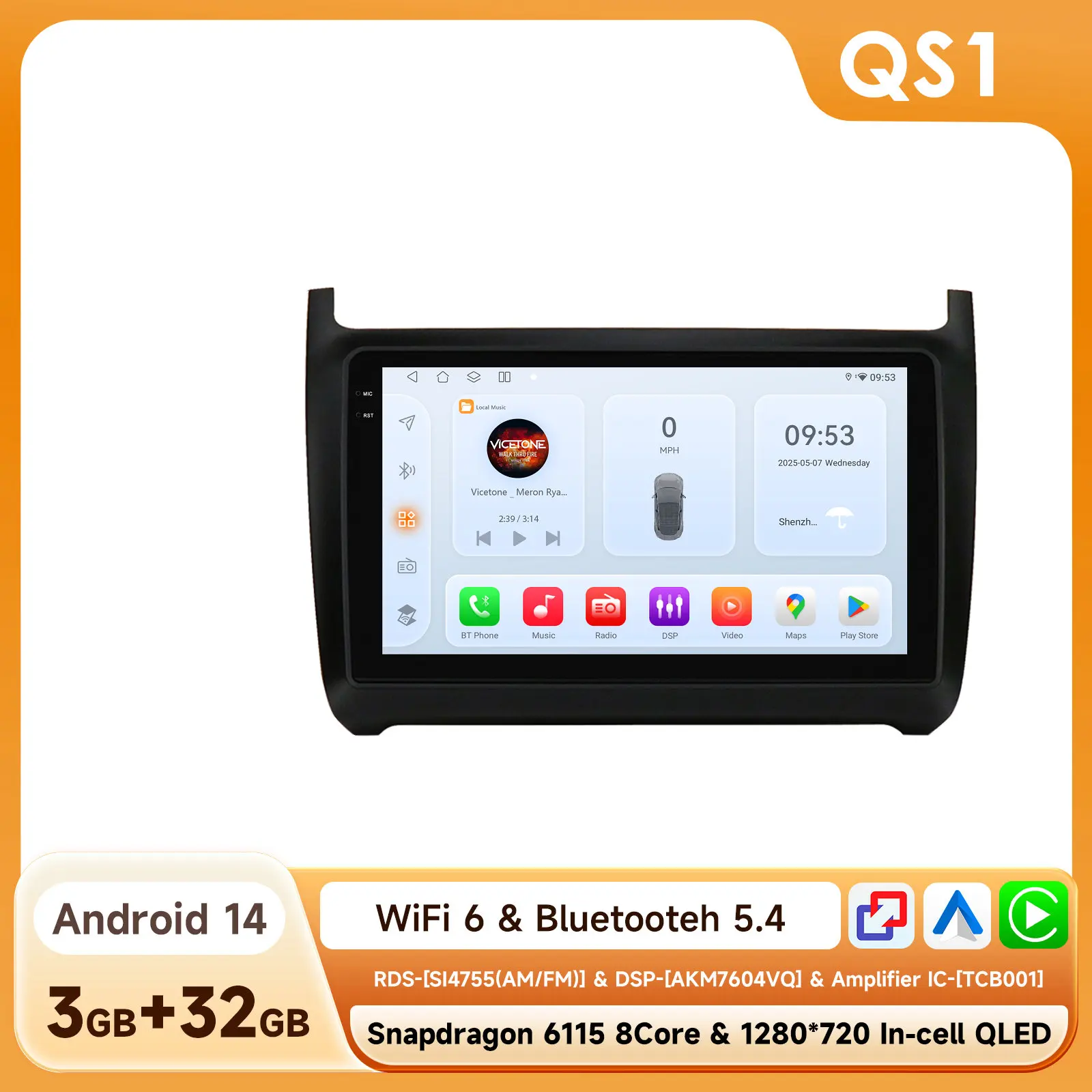 Hizpo 9 Inch 4G Voor Volkswagen POLO 5 2008 2009 2010 - 2020 Autoradio Intelligente Videospeler Navi Touchscreen Autoradio DSP GPS