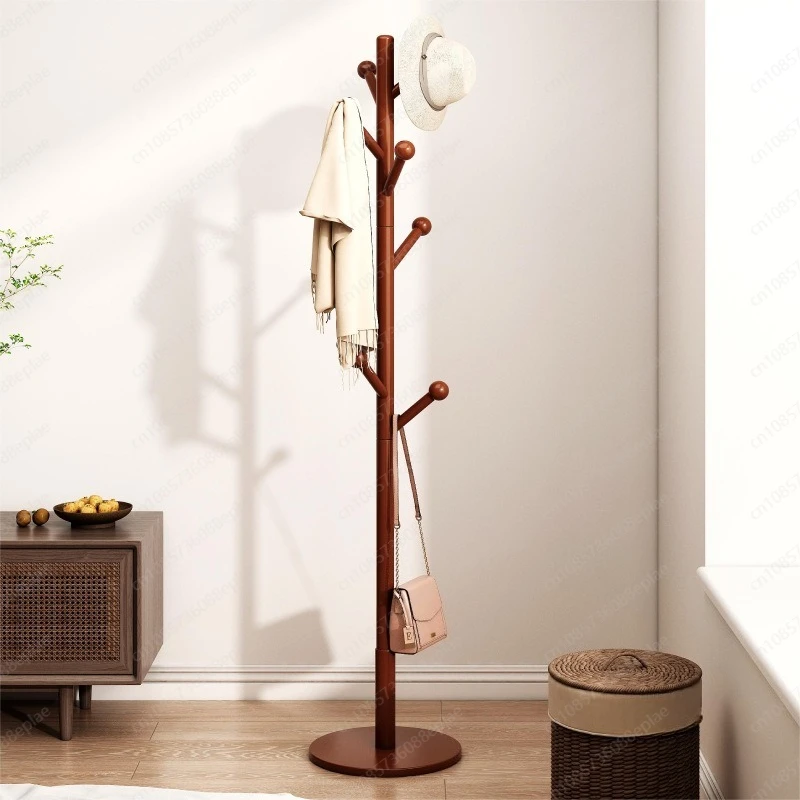 Multi-functional Upright Coat Rack, 5-Branch Floor Standing Hanger with Hooks, Space Saving for Hallway, Bedroom, Dormitory