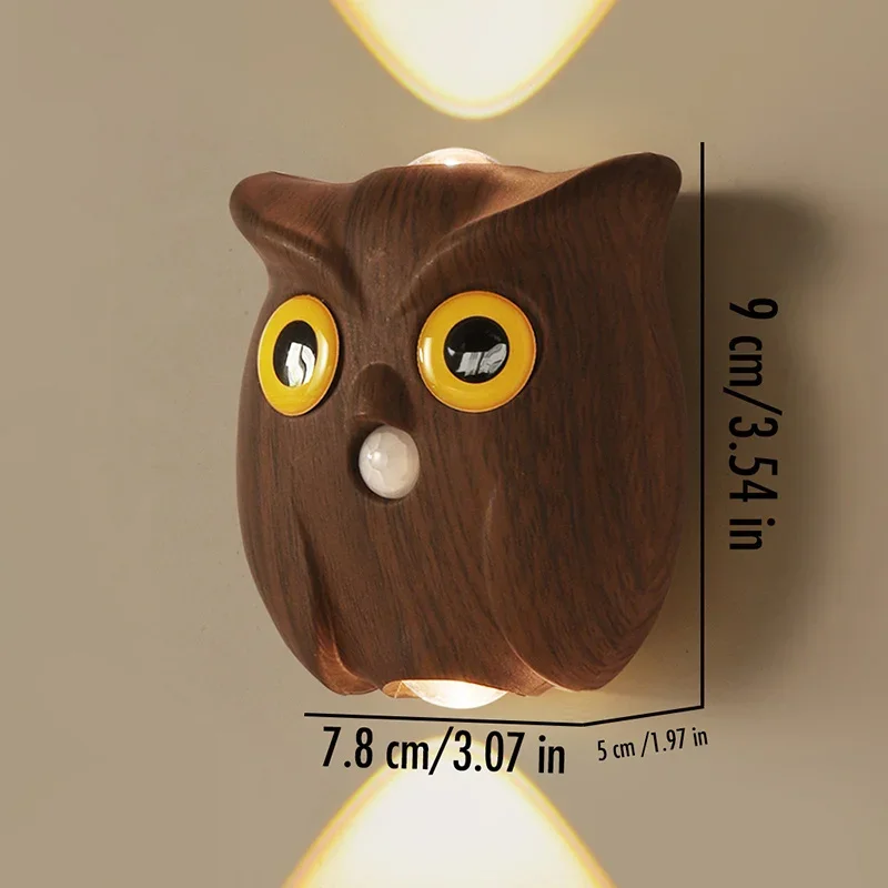 Owl Charging Intelligent Night Light Motion Sensor Wall Lamp Magnetic Entrance Bedroom Bedside Atmosphere Aisle Lighting LED