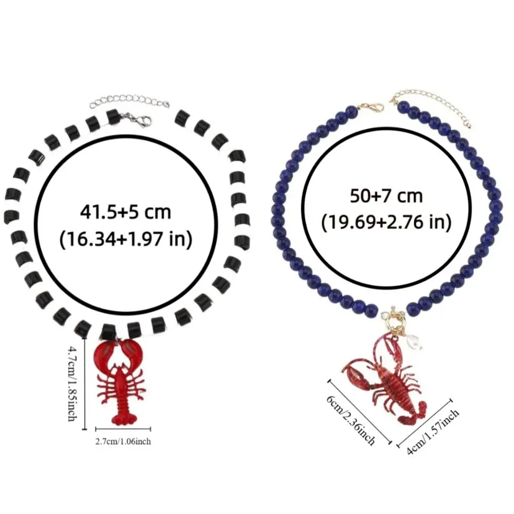 الكرتون الحيوان بوهيميا مطرز قلادة الرقبة مجوهرات سحر جراد البحر قلادة قلادة شل ملحق عطلة الشاطئ قلادة الطرف #5