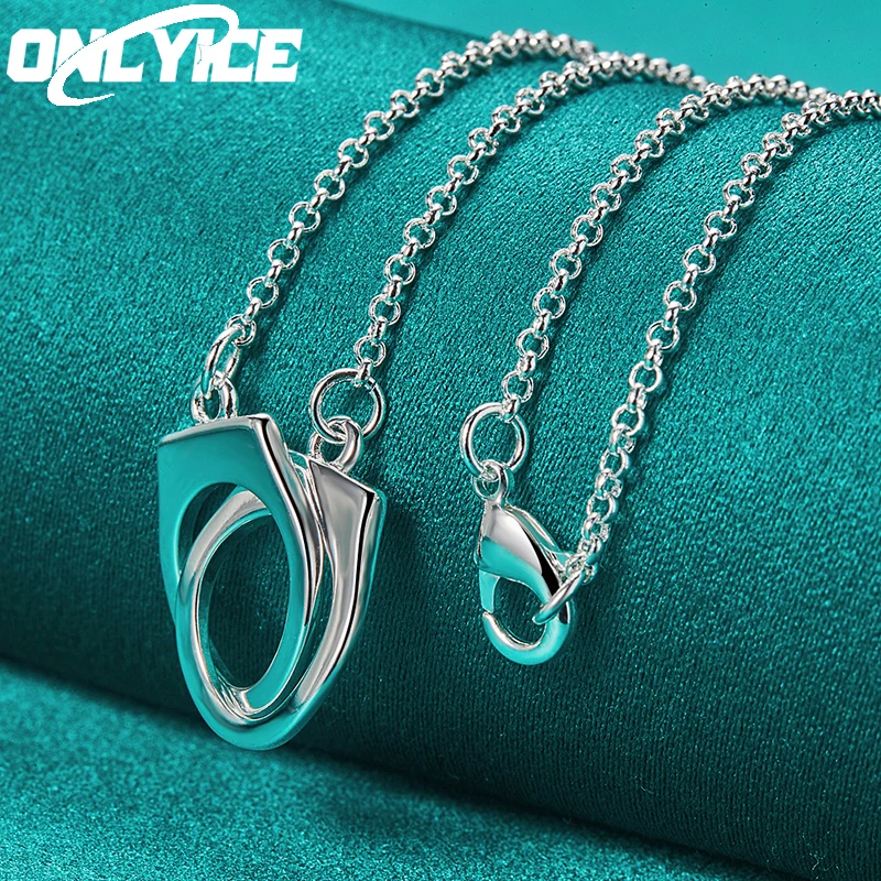 Creative Design 925 Sterling Silver Necklace For Women Man Handcuffs Pendant 16-30 Inch Fashion Luxury Party Jewelry Gifts