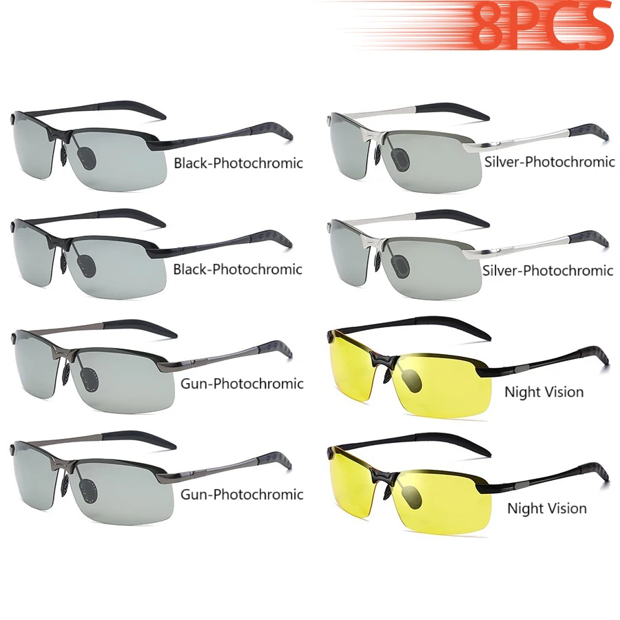 SNQP Männer Photochrome Polarisierte Sonnenbrille Fahren Angeln Chameleon Gläser Ändern Farbe Sonnenbrille Tag Nacht Vision UV400 Brillen 6