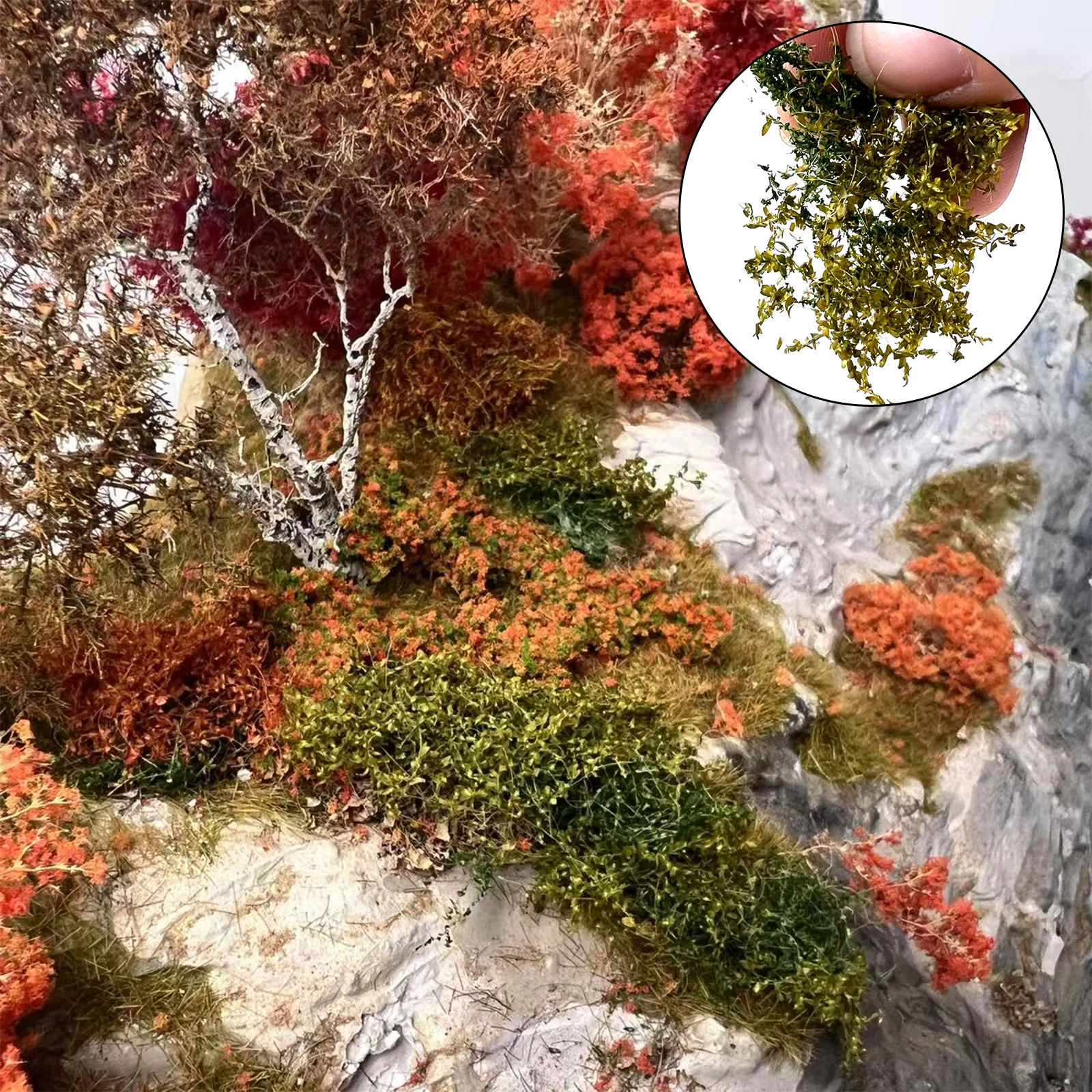 Height 20mm Hand-Tearable Miniature Bushes – Realistic Shrubs for DIY Scenery, Railway Layouts, Wargames & Dioramas (1 Box)