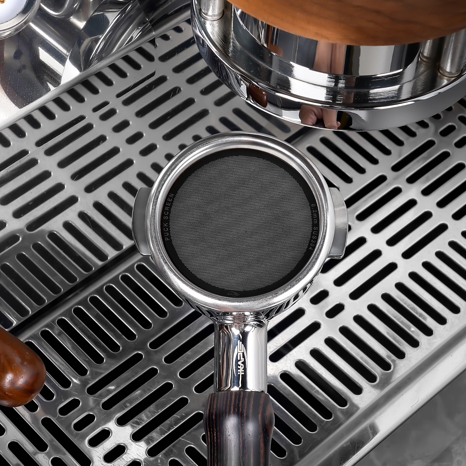IKAPE Espresso Puck Screen V4, 0.2mm Thickness, Reusable Metal Ultra-thin & Ultra-light Coffee Filters, Food-grade 316 Stainless