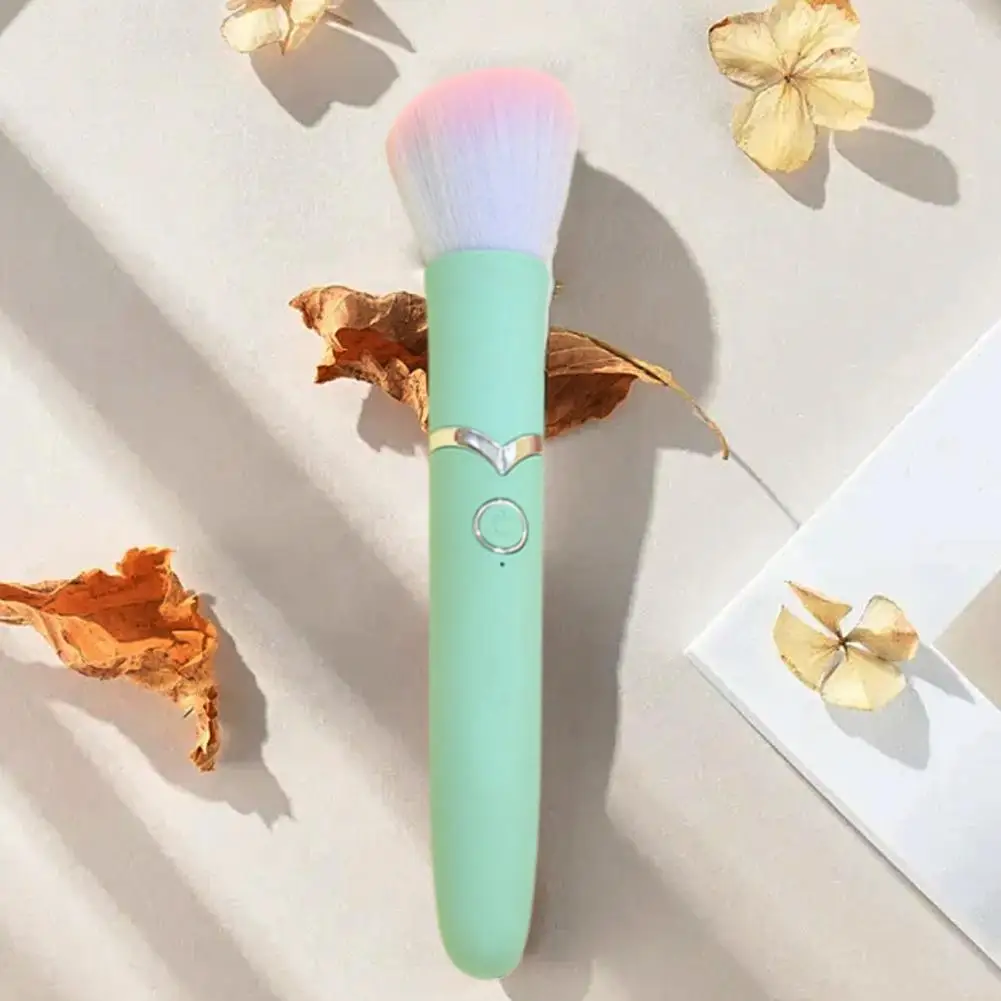 1 pz pennello cosmetico elettrico fondotinta fard pennello per cipria in polvere strumenti di bellezza strumento pennello per trucco ricaricabile a vibrazione lavabile