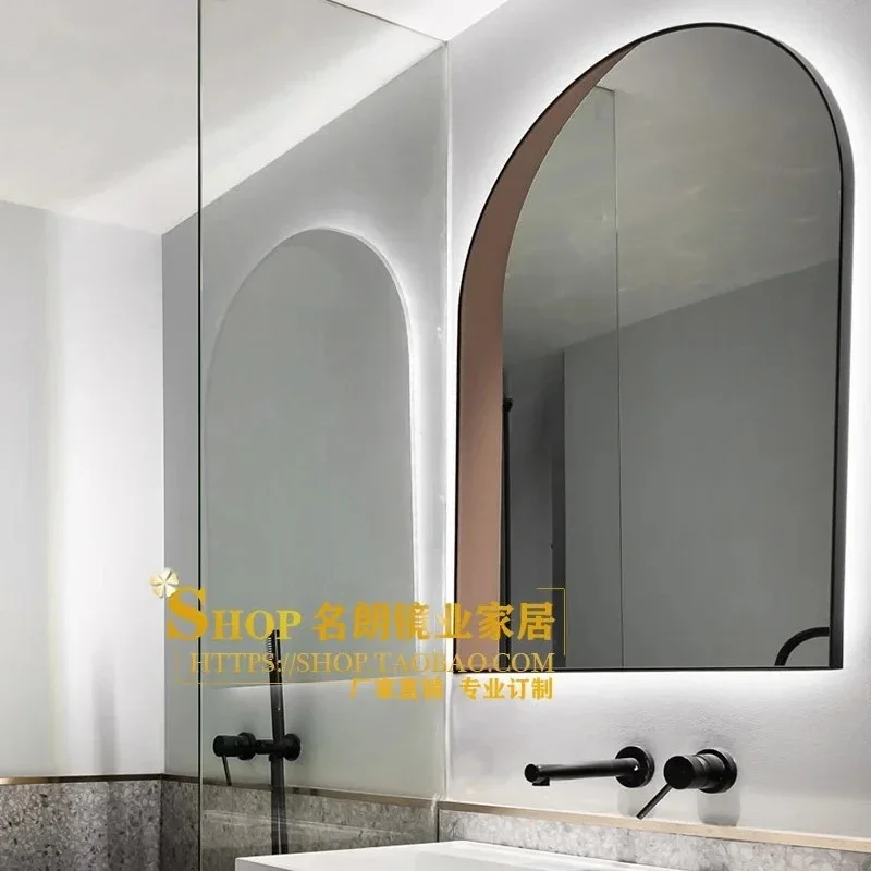 Nordic bathroom makeup mirror wall-mounted simple decoration light luxury clothing bathroom mirror