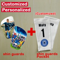 Personalizado feito sob encomenda perna guardas entrega rápida dropshipping futebol shinguard meias com bolso personalizado caneleiras