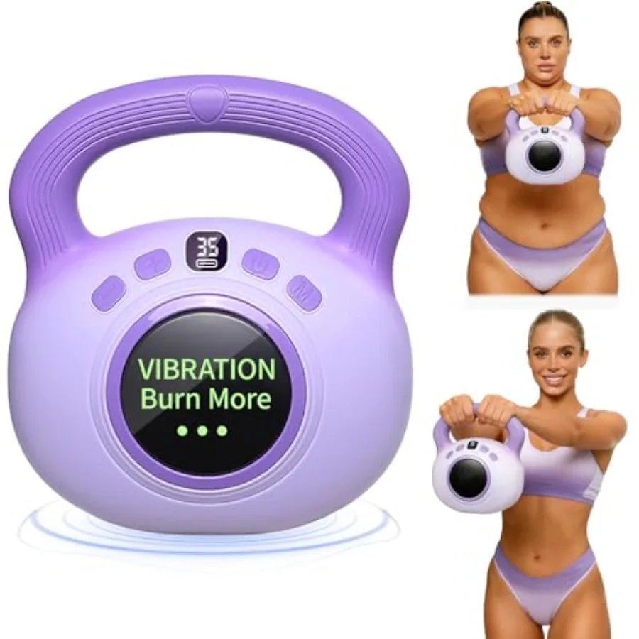 Vibrations-Kettlebell 3LB Goldenes Gewicht Ideal für Frauen zur Fettverbrennung, Körperformung und Lymphdrainage Schlankheits-Vibrations-Trainingsgerät