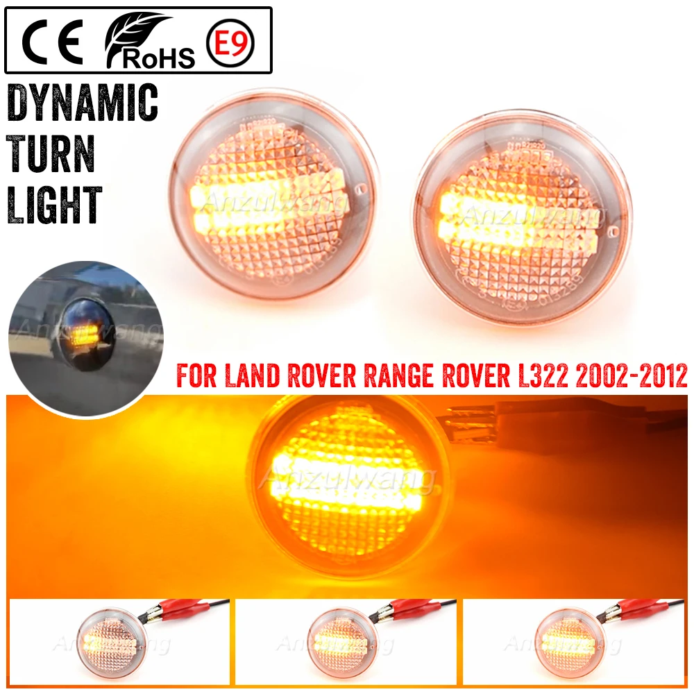 

2Pieces Dynamic LED Turn Signal Side Marker Light For Land Rover Range Rover L322 2002-2012 Repeater Sequential Flasher Blinker