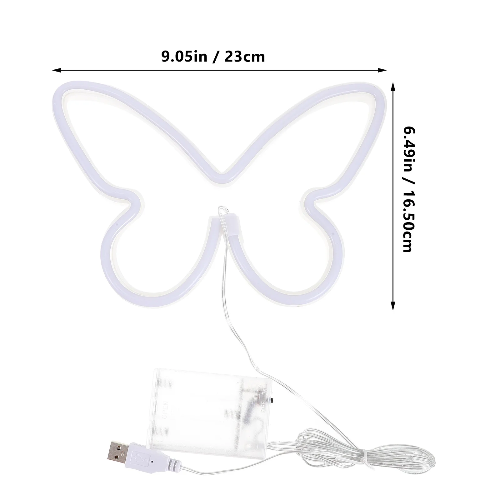 فراشة ضوء النيون وحدة إضاءة LED جداريّة ديكور USB أو بالطاقة الجدول مصباح ضوء الليل لغرفة النوم علامات النيون الزخرفية #3