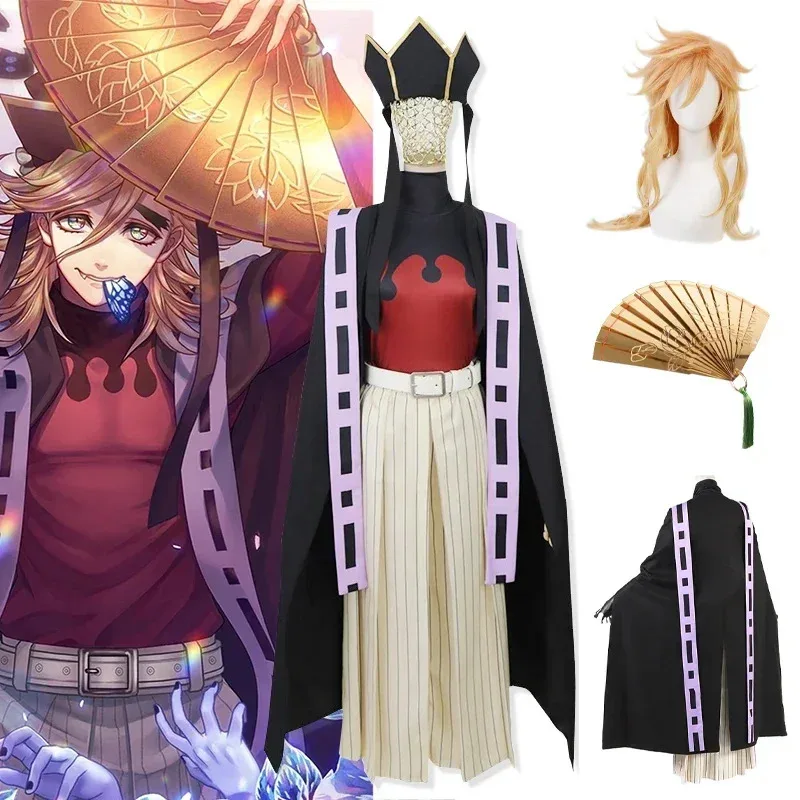 Nuevo disfraz de Cosplay de Anime Demon Slayers 2025, Kimetsu No Yaiba, ropa, capa, peluca Douma, disfraz de Halloween para fanáticos ★ ★ ★   jj.