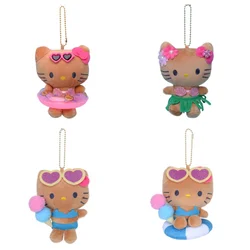 Sanrio Hawaii Hellokitty Keychain Plush Toy Doll keyring Backpack Pendant Comfortable And Soft Girls Toy Gift