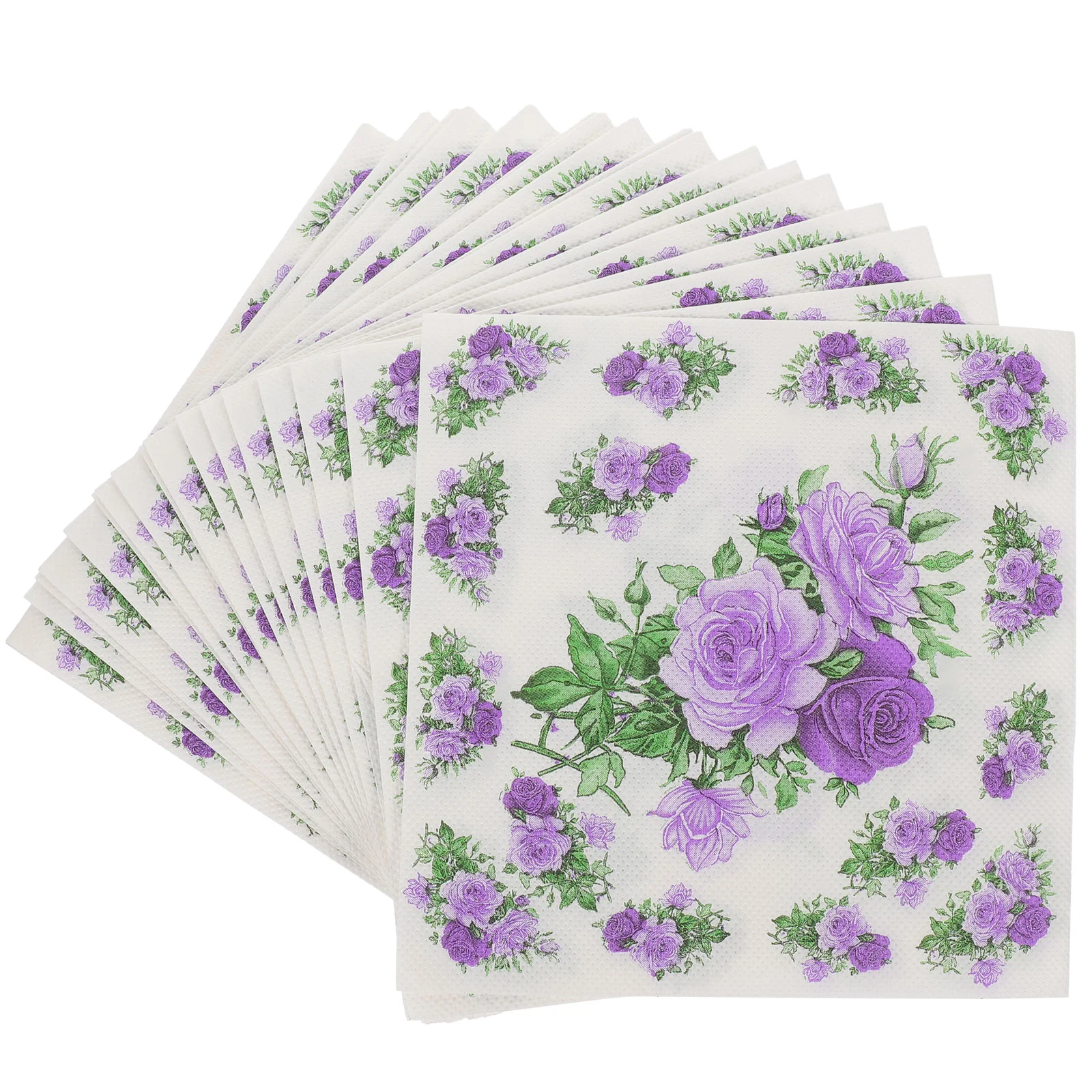 100 Vellen Bloem Servet Partij Servetten Pocket Diner Tissue Verjaardag 18G Puur Houtpulp Papier Bruiloft Decoraties