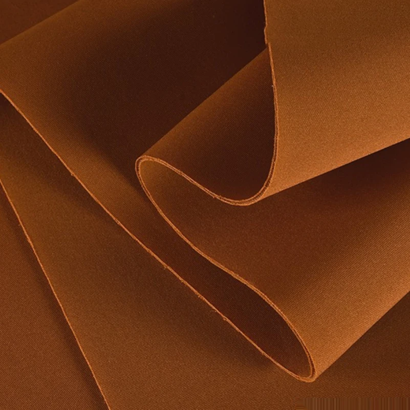Camel Brown Thick Knitted Fabric Four Ways Elastic for Sewing Dresses Clothes by Half Meter