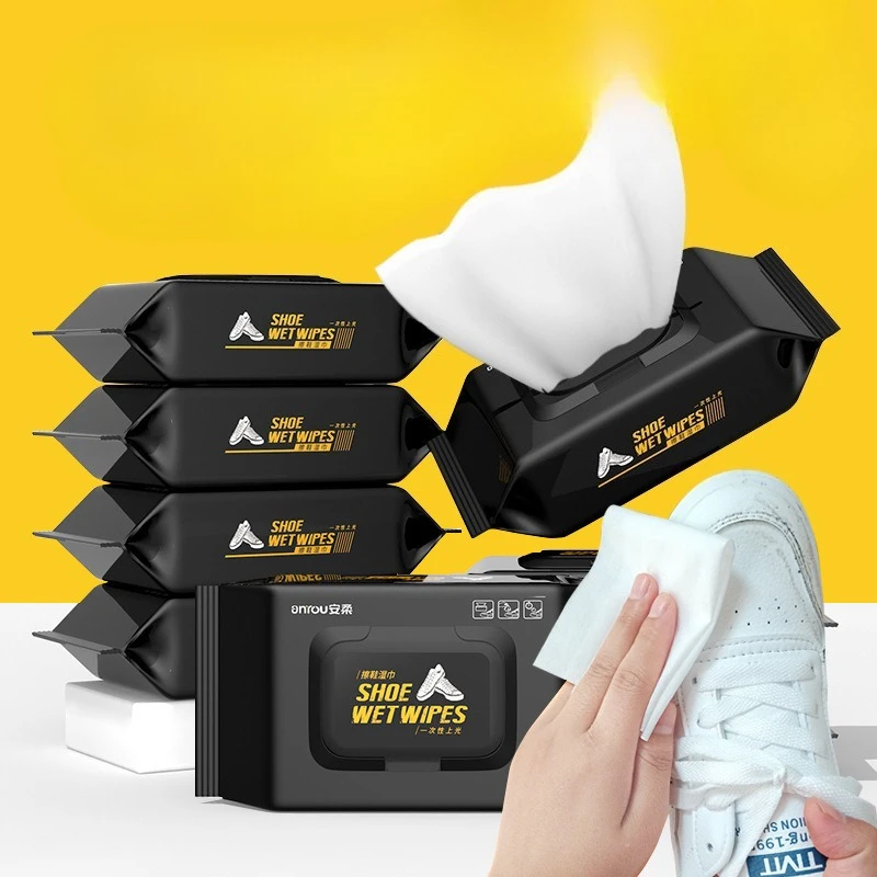 Wet Wipes for Shoe Cleaning, White Shoe Cleaner, Non Washable Shoe Cleaning, Shoe Washing, Sports Leather Shoes, Specialized for Stain Removal and Whitening - Detail 1