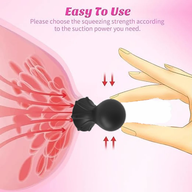 Nipple Sucker Adult Sex Toys - 1 Pair BDSM Nipple Toys for Couples Pleasure, Manual Suction Mini Foreplay Flirting Nipple Pump