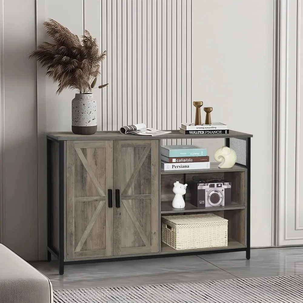 

Living Room Storage Locker Buffet Storage Cabinet With 2 Barn Doors Buffet Table for Dining Room Chest of Drawers Kitchen Home