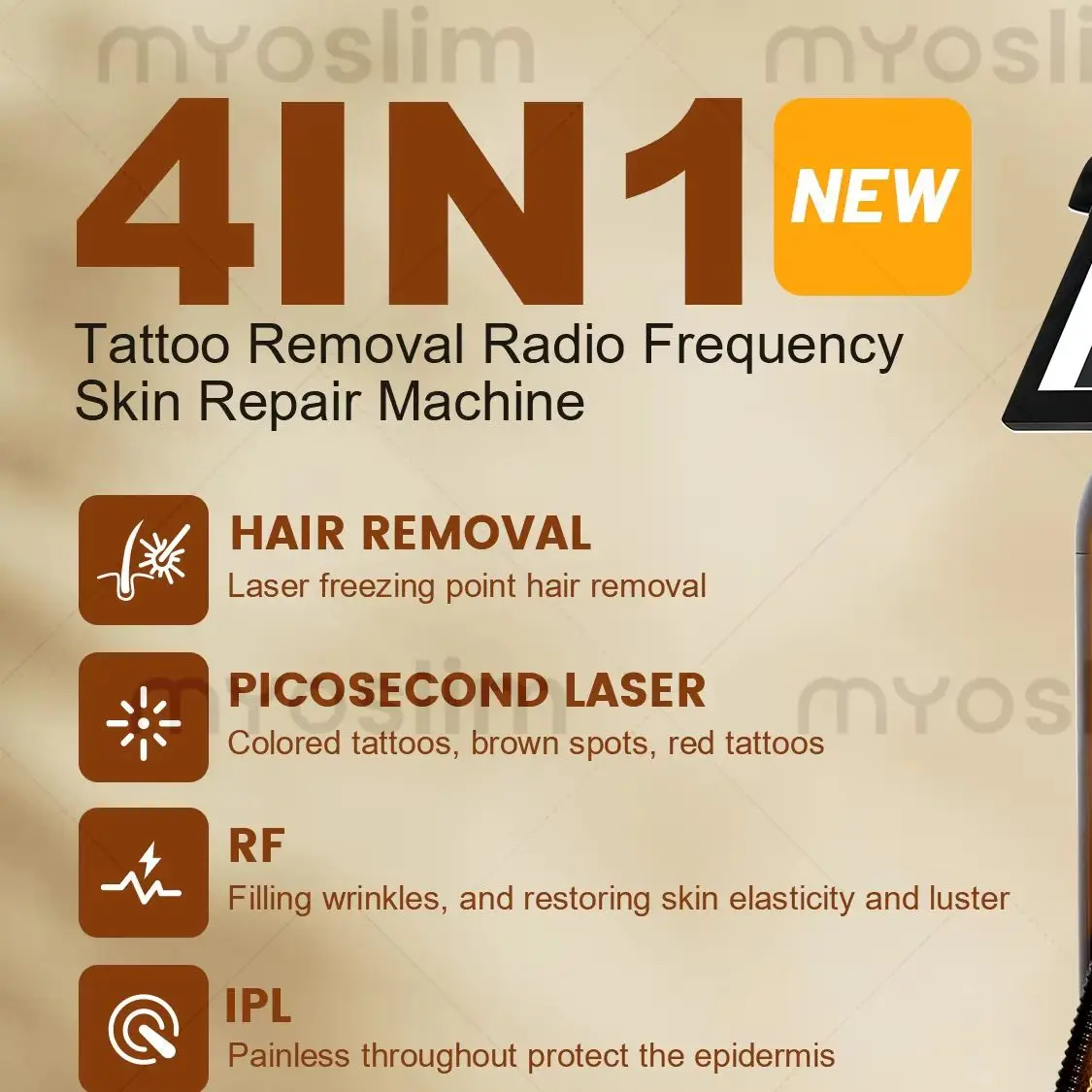 

4 in1 Laser Diode Hair Removal Machine Soprano 5000W Carbon Stripping Pigment Tattoo Removal Beauty Epilation Equipment