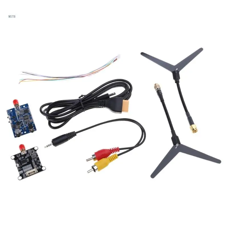 1 Set 1.2/1.3GHz 0.1mW/25mW/200mW/800mW 9CH Transmitter & Receiver VRX 1W with Cable for Racing Drones Quadcopter Dropship