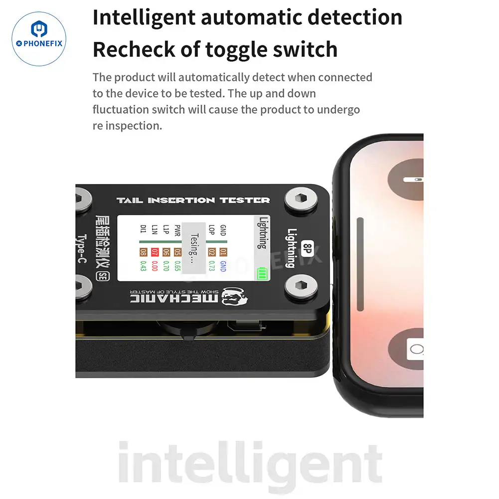 Mechanic T-824 T824 SE Phone Tablet Tail Insertion Detector Digital Display Current Power Check Independent Pin No Disassembly