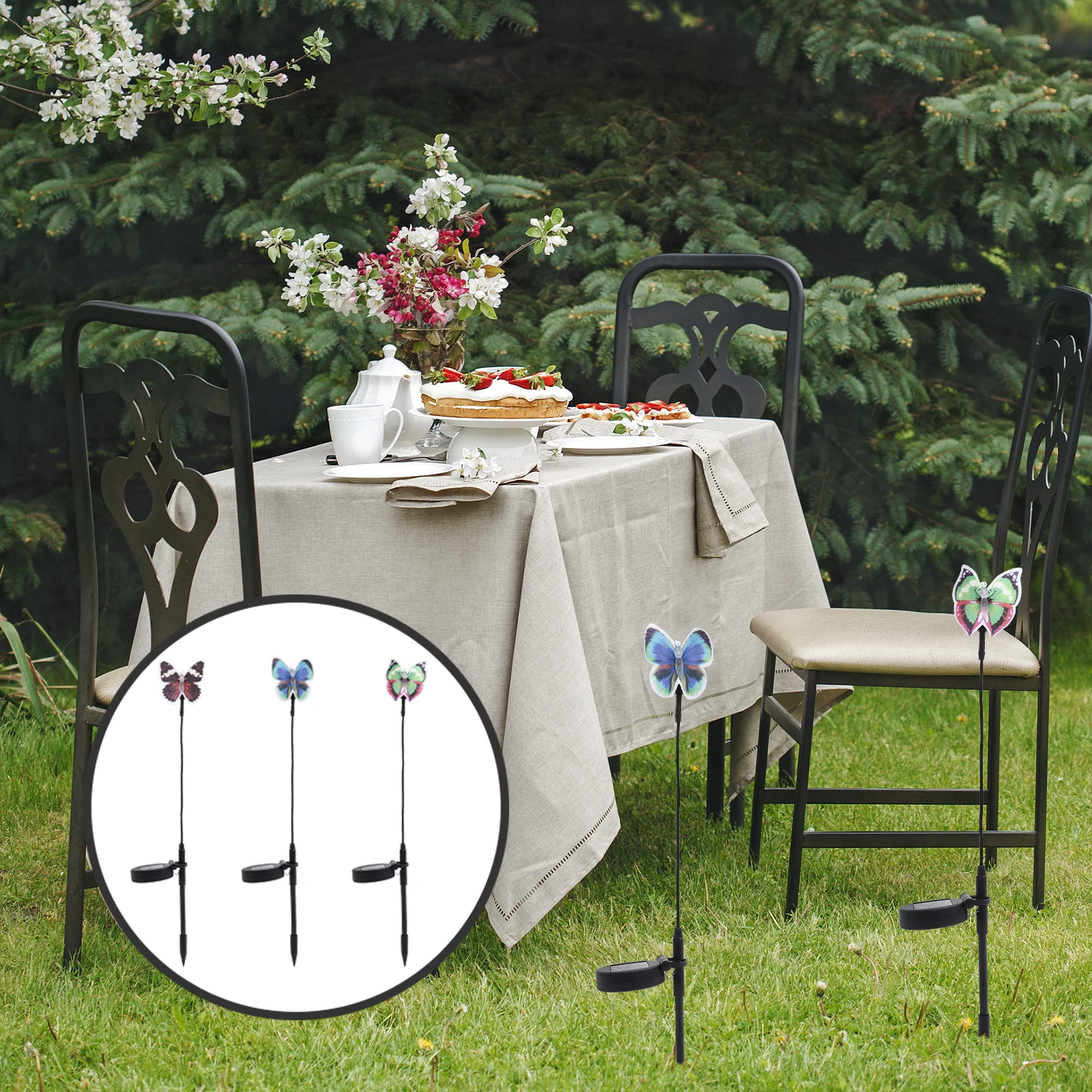 

Solar Powered Lights Butterfly Shape Outdoor LED Garden Light Waterproof Decorative Lawn Stake Fairy Tale Design