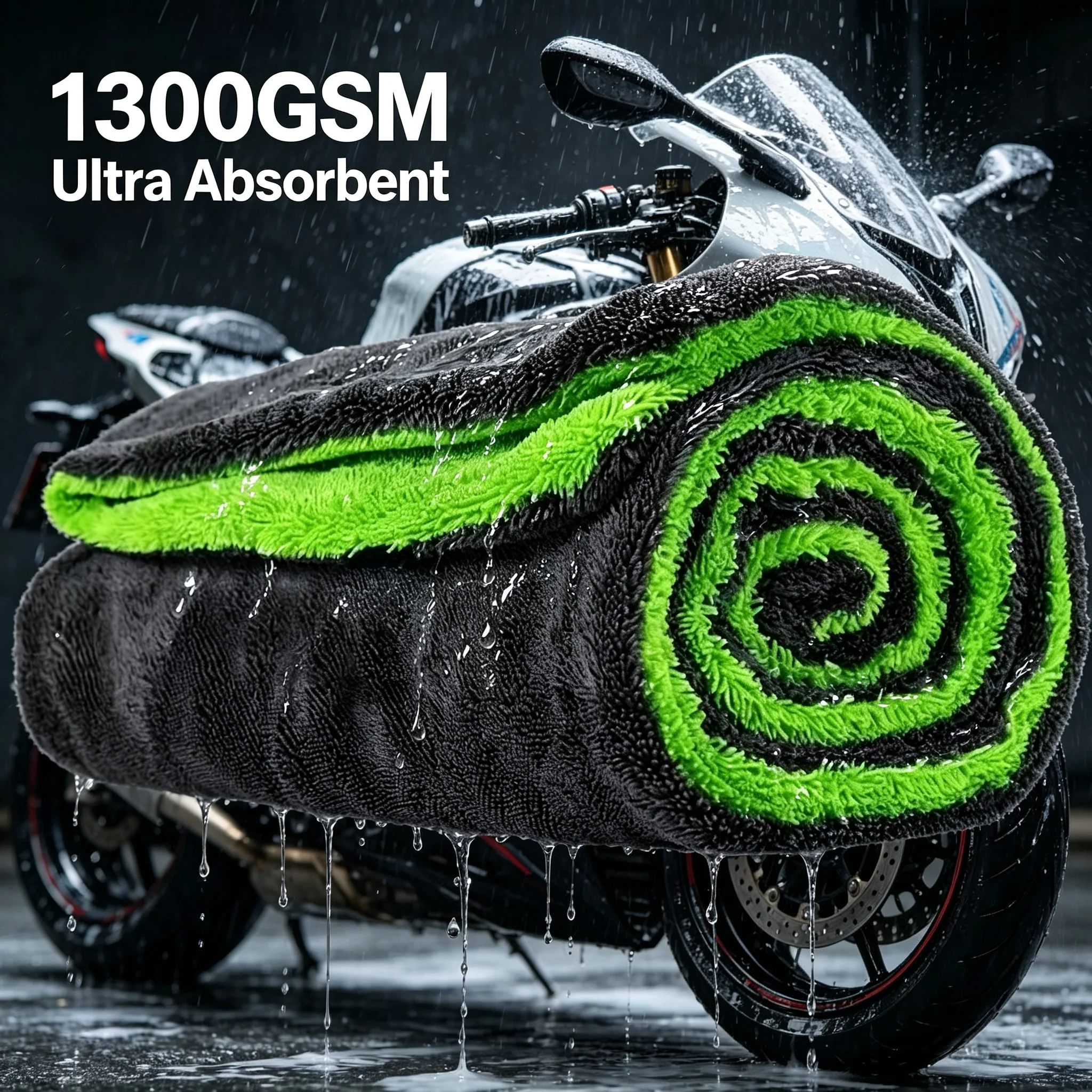 1300GSM Ultra-Thick Drying Towel for Car/Motorcycle Oversized 60x120cm Cleaning Cloth Soft High Absorbent Car Detailing Towel