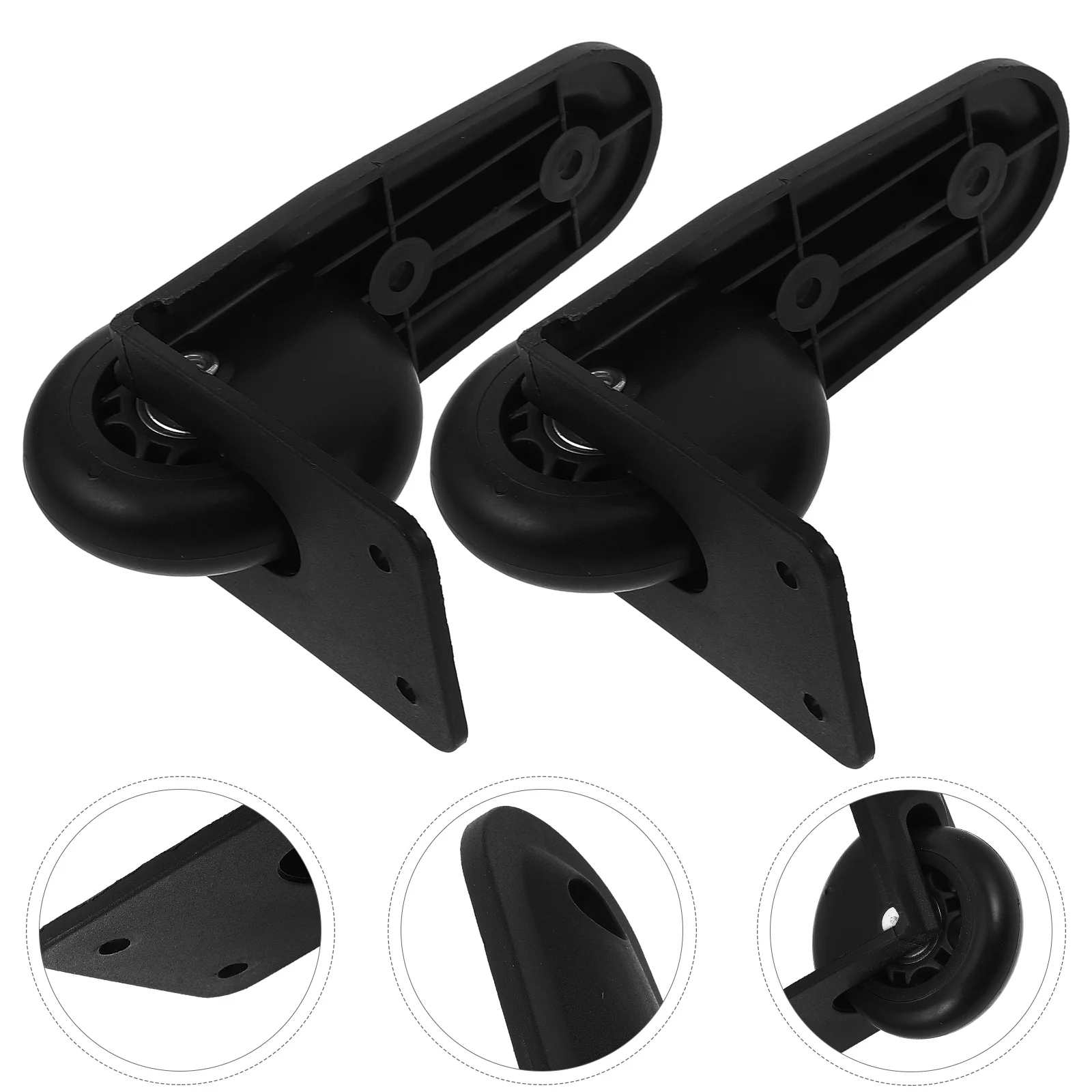 2 Pcs Car Luggage Accessories Wheels Caster for Repair Heavy Duty Replacement Black Plastic Universal